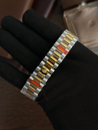 RLX - Day Date Silver Gold White Roman - AAA Quality
