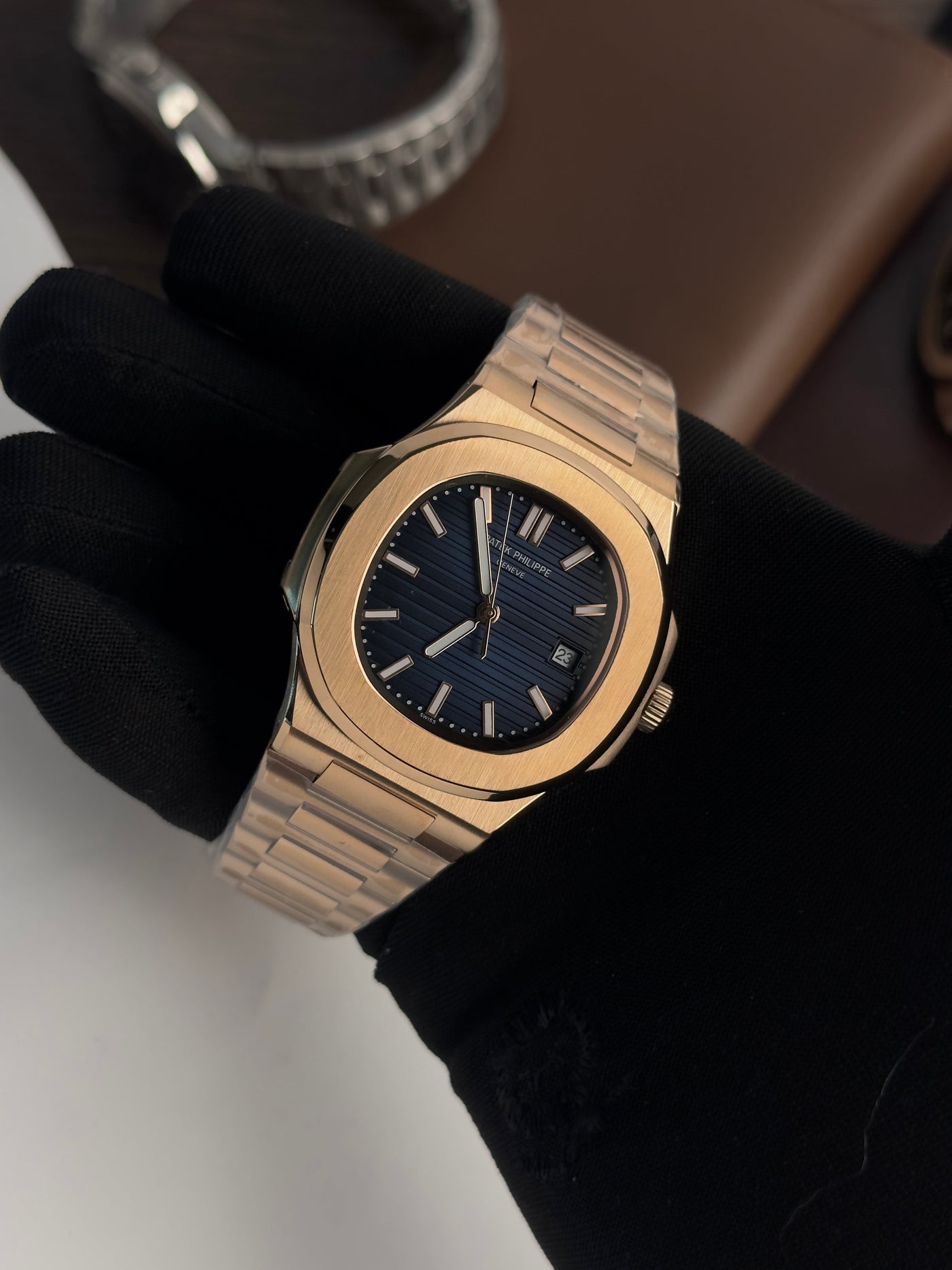 PP - Nautilus Rosegold Navy Blue - AAA Quality