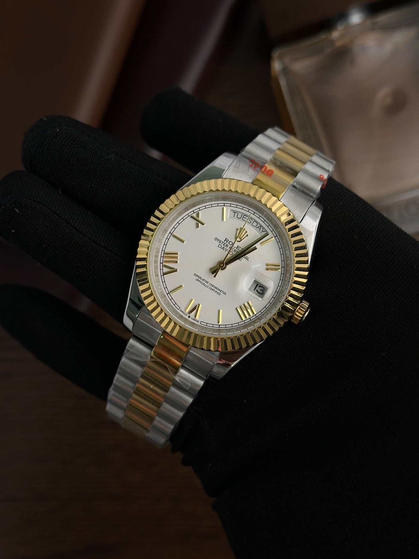 RLX - Day Date Silver Gold White Roman - AAA Quality