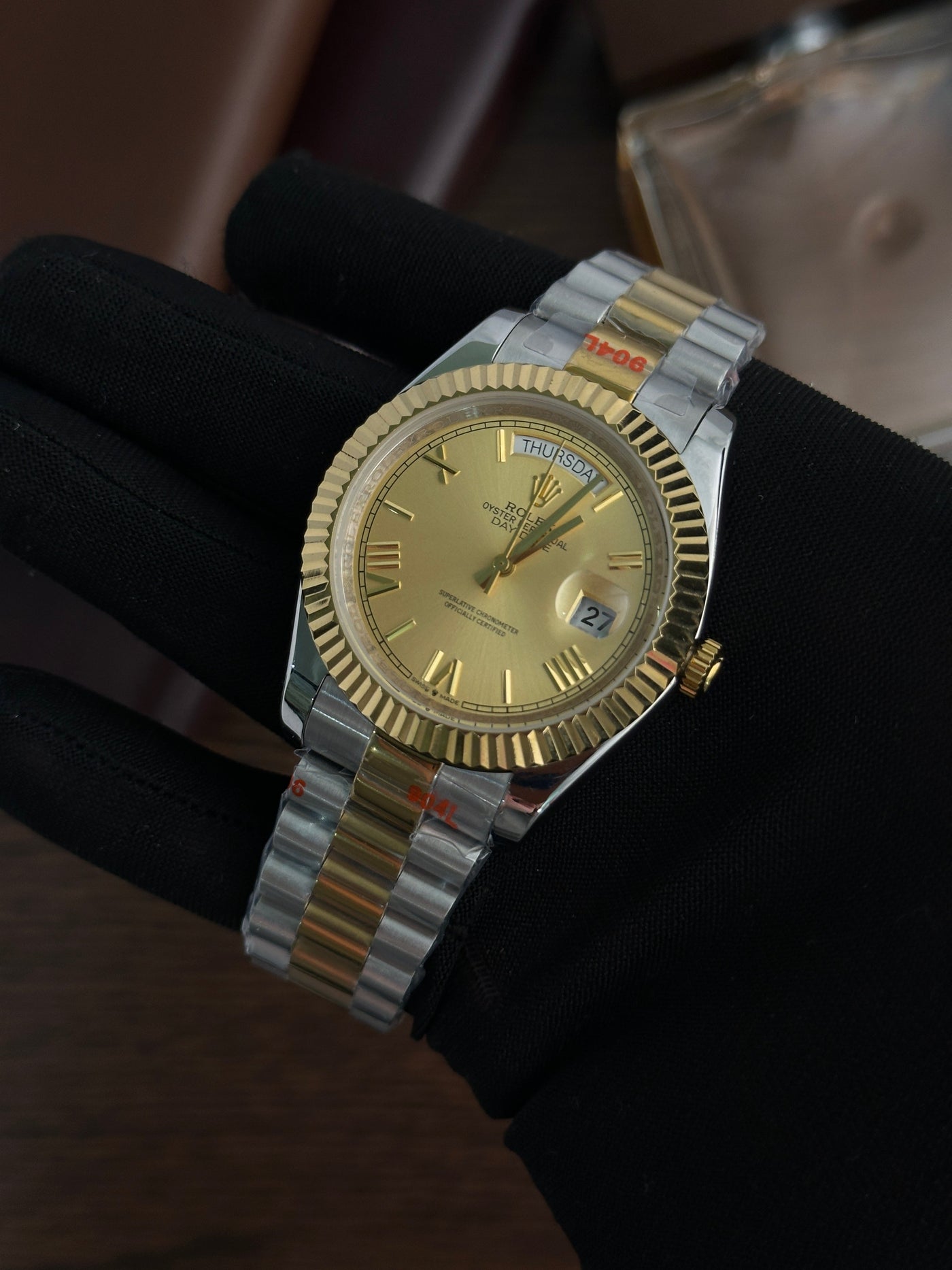 RLX - Day Date Silver Gold Roman - AAA Quality