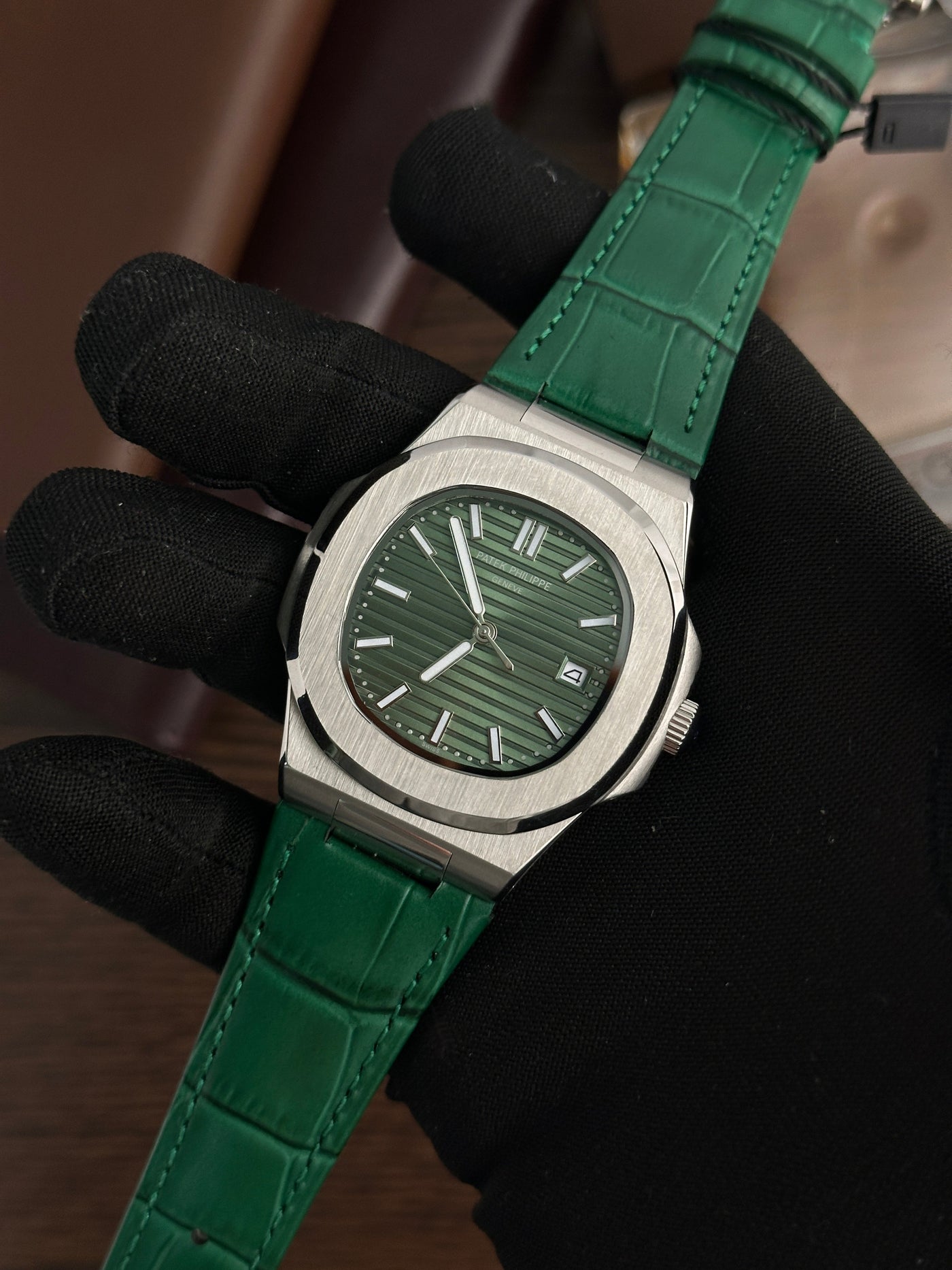 PP - Nautilus Silver Green Leather - AAA Quality